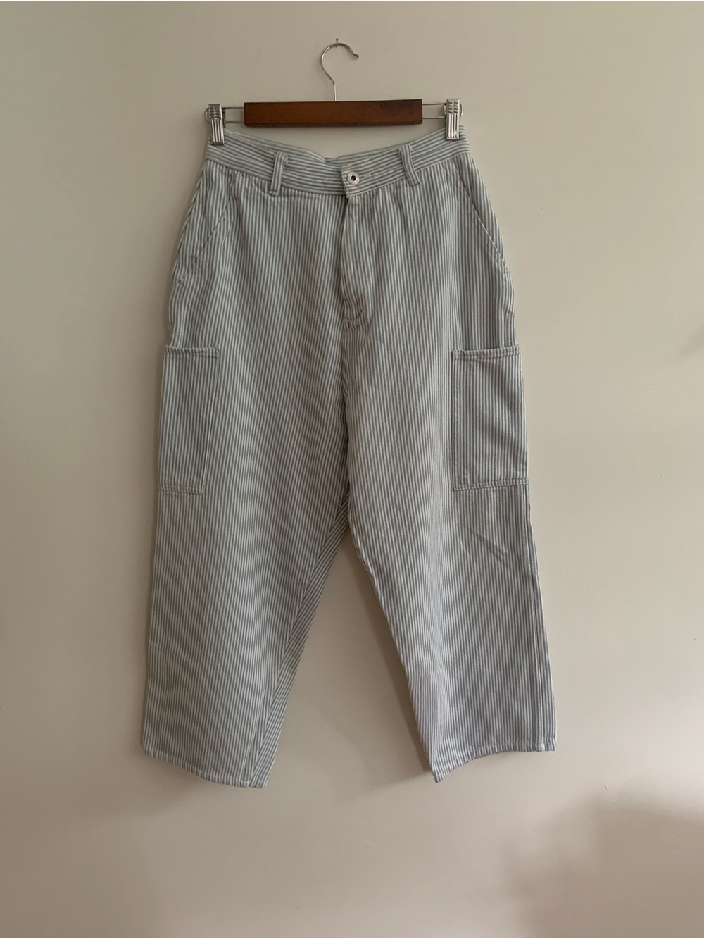 Vintage Stan Ray Hickory Striped Cargo Pants - Light Blue & White